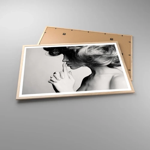 Poster in light oak frame - Listening to Herself - 91x61 cm