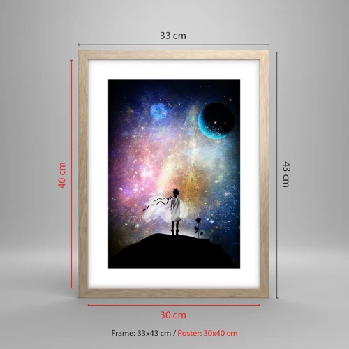 Poster in light oak frame - Little Prince - 30x40 cm