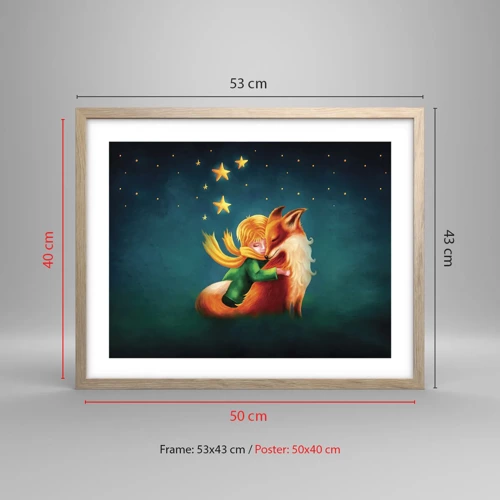 Poster in light oak frame - Little Prince - 50x40 cm