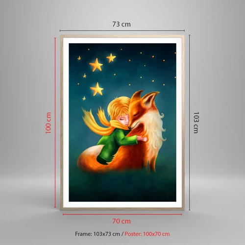 Poster in light oak frame - Little Prince - 70x100 cm