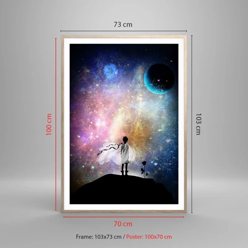 Poster in light oak frame - Little Prince - 70x100 cm