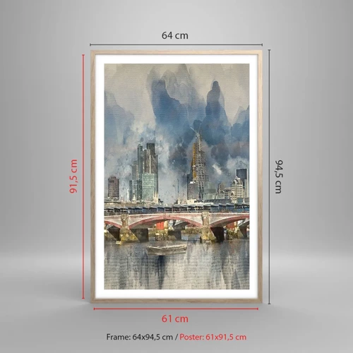 Poster in light oak frame - London in Its Beauty - 61x91 cm