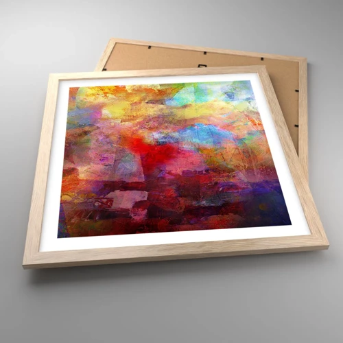 Poster in light oak frame - Looking inside the Rainbow - 40x40 cm