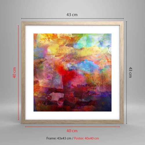 Poster in light oak frame - Looking inside the Rainbow - 40x40 cm