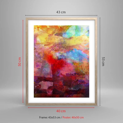 Poster in light oak frame - Looking inside the Rainbow - 40x50 cm