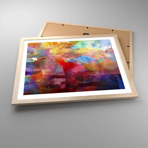 Poster in light oak frame - Looking inside the Rainbow - 50x40 cm