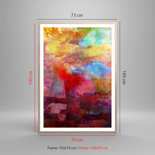 Poster in light oak frame - Looking inside the Rainbow - 70x100 cm