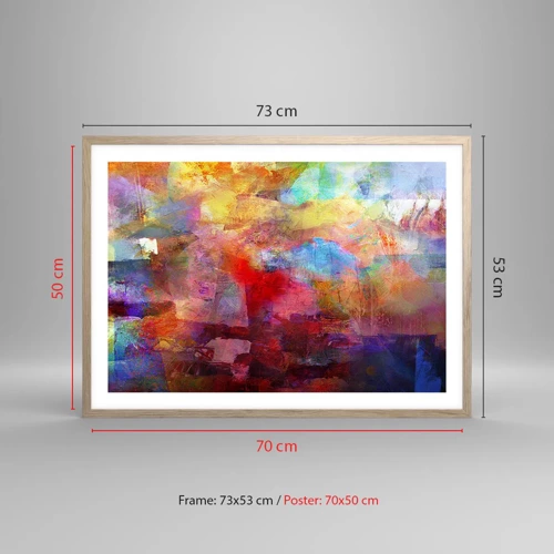 Poster in light oak frame - Looking inside the Rainbow - 70x50 cm