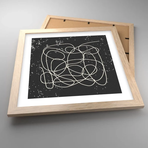 Poster in light oak frame - Lost Thoughts - 30x30 cm