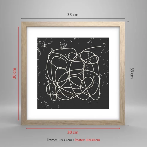 Poster in light oak frame - Lost Thoughts - 30x30 cm