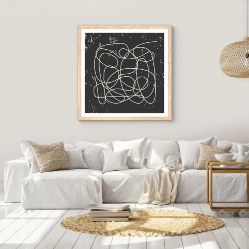 Poster in light oak frame - Lost Thoughts - 30x30 cm
