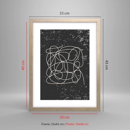 Poster in light oak frame - Lost Thoughts - 30x40 cm