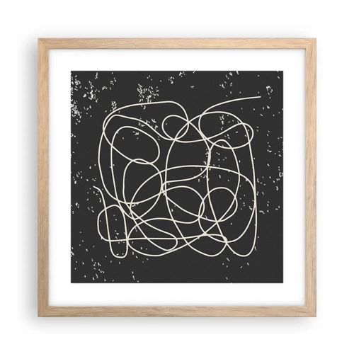 Poster in light oak frame - Lost Thoughts - 40x40 cm
