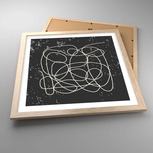 Poster in light oak frame - Lost Thoughts - 40x40 cm