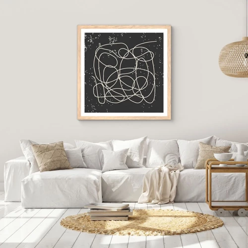 Poster in light oak frame - Lost Thoughts - 40x40 cm