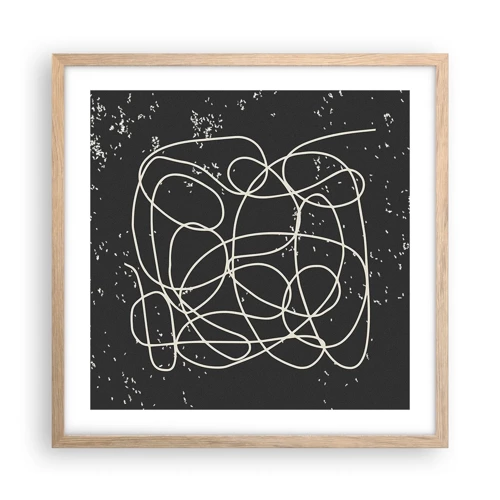 Poster in light oak frame - Lost Thoughts - 50x50 cm