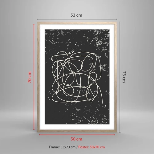 Poster in light oak frame - Lost Thoughts - 50x70 cm