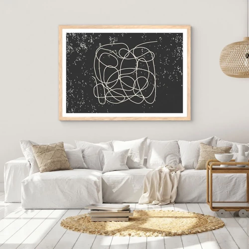 Poster in light oak frame - Lost Thoughts - 70x50 cm