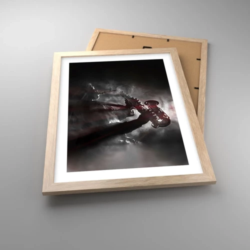 Poster in light oak frame - Lost in the Fog of Jazz - 30x40 cm