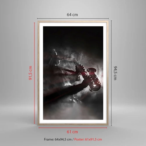 Poster in light oak frame - Lost in the Fog of Jazz - 61x91 cm