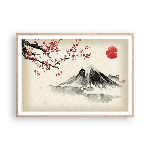 Poster in light oak frame - Love Japan - 100x70 cm
