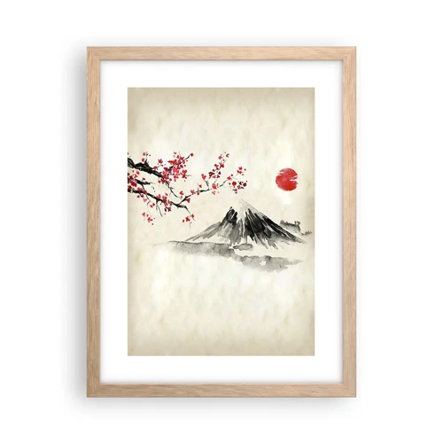 Poster in light oak frame - Love Japan - 30x40 cm