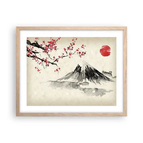 Poster in light oak frame - Love Japan - 50x40 cm