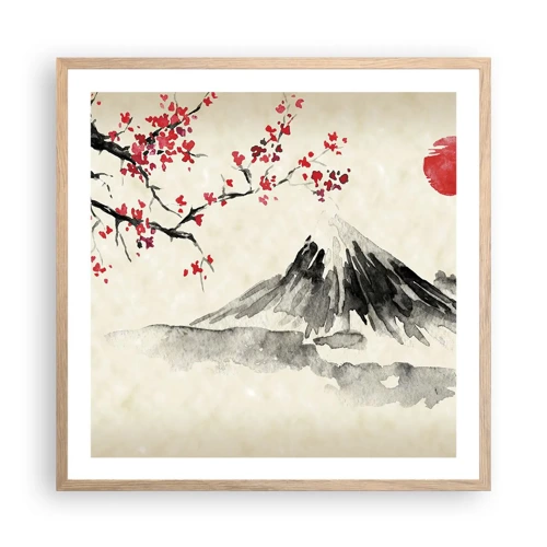 Poster in light oak frame - Love Japan - 60x60 cm