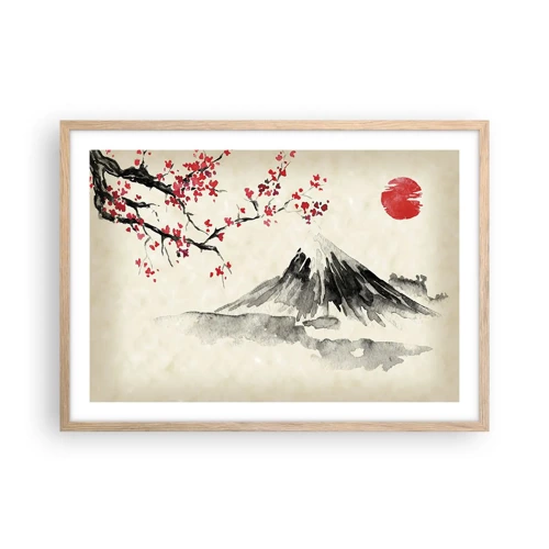 Poster in light oak frame - Love Japan - 70x50 cm
