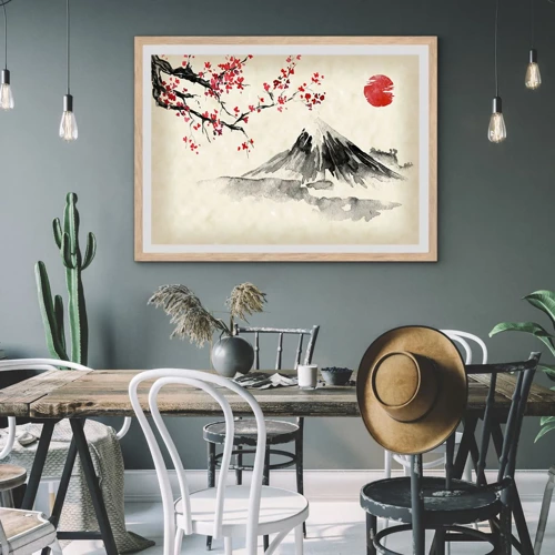 Poster in light oak frame - Love Japan - 91x61 cm
