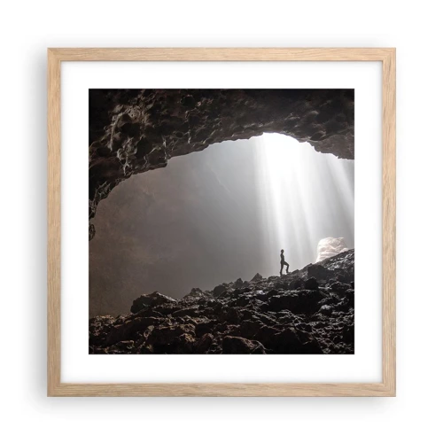 Poster in light oak frame - Luminous Grotto - 40x40 cm