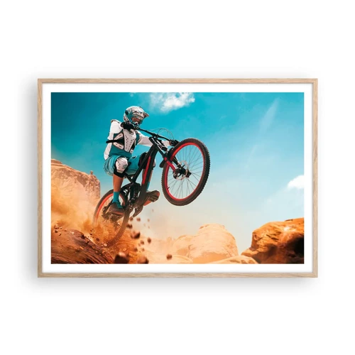 Poster in light oak frame - Madness on Wheels - 100x70 cm