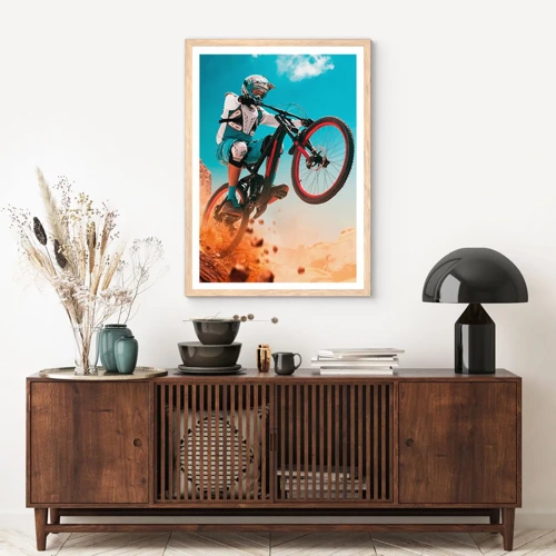 Poster in light oak frame - Madness on Wheels - 30x40 cm