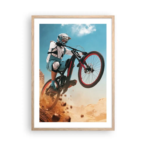 Poster in light oak frame - Madness on Wheels - 50x70 cm