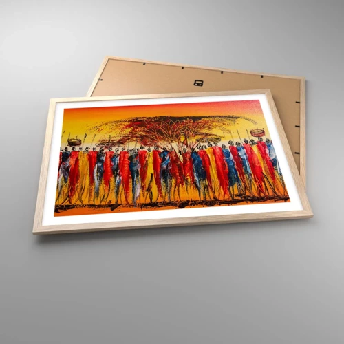 Poster in light oak frame - Marching in the Rhythm of Tam-tam - 70x50 cm