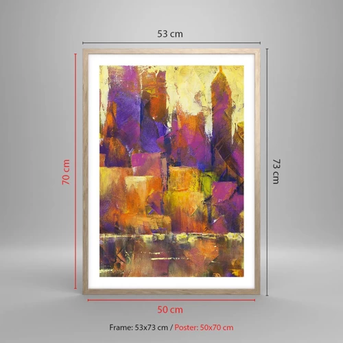 Poster in light oak frame - Metropolitan Composition - 50x70 cm
