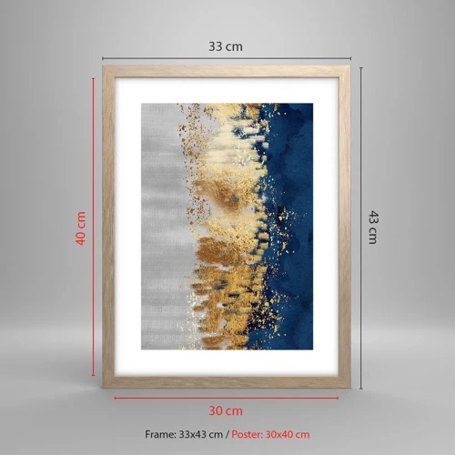 Poster in light oak frame - Modern Composition and Twinkle - 30x40 cm