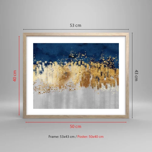 Poster in light oak frame - Modern Composition and Twinkle - 50x40 cm