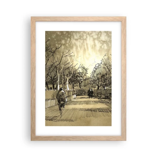 Poster in light oak frame - Moment Stopped with a Feather - 30x40 cm