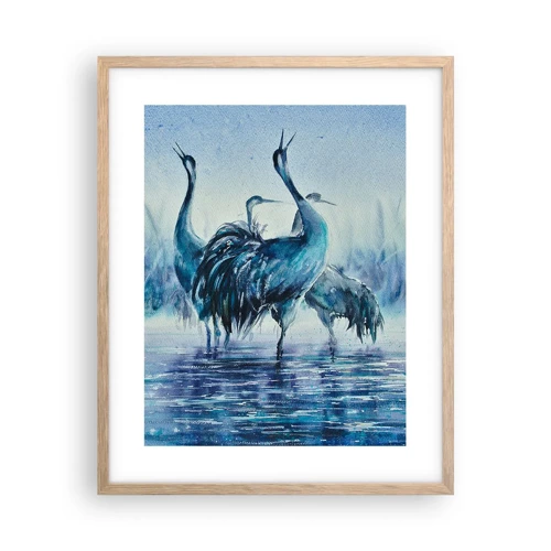 Poster in light oak frame - Morning Encounter - 40x50 cm