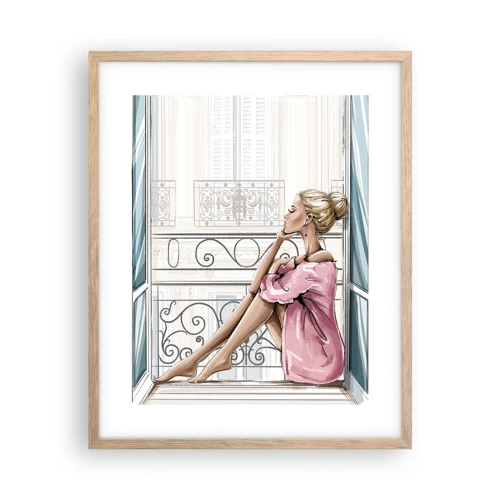 Poster in light oak frame - Morning in Paris - 40x50 cm