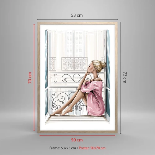 Poster in light oak frame - Morning in Paris - 50x70 cm