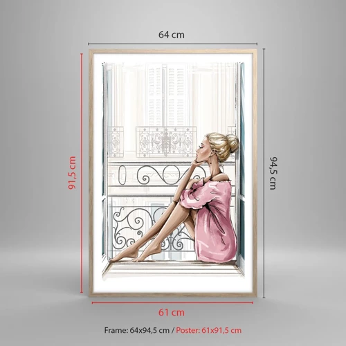 Poster in light oak frame - Morning in Paris - 61x91 cm