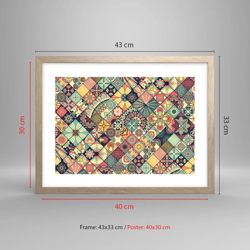 Poster in light oak frame - Moroccan Style - 40x30 cm