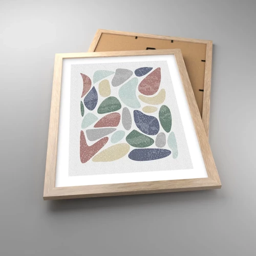 Poster in light oak frame - Mosaic of Powdered Colours - 30x40 cm