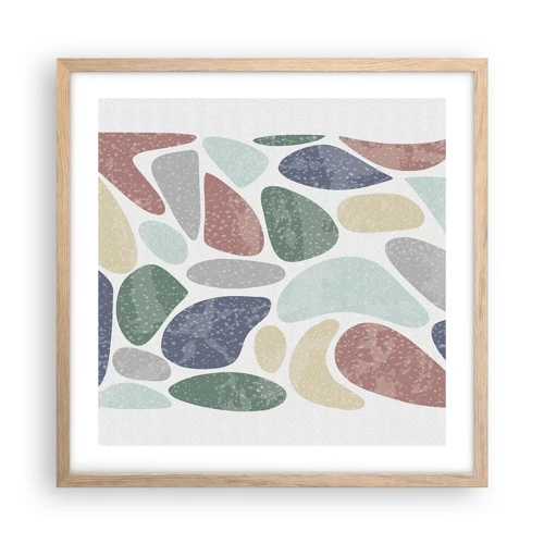 Poster in light oak frame - Mosaic of Powdered Colours - 50x50 cm