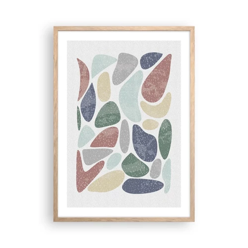 Poster in light oak frame - Mosaic of Powdered Colours - 50x70 cm