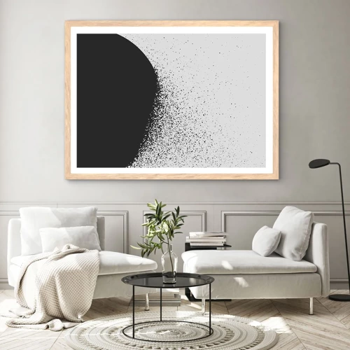 Poster in light oak frame - Movement of Particles - 100x70 cm