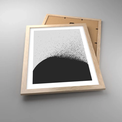 Poster in light oak frame - Movement of Particles - 30x40 cm