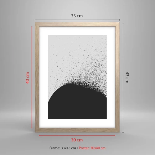 Poster in light oak frame - Movement of Particles - 30x40 cm